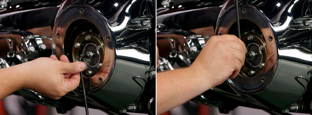 Turning a motorcycle clutch adjuster